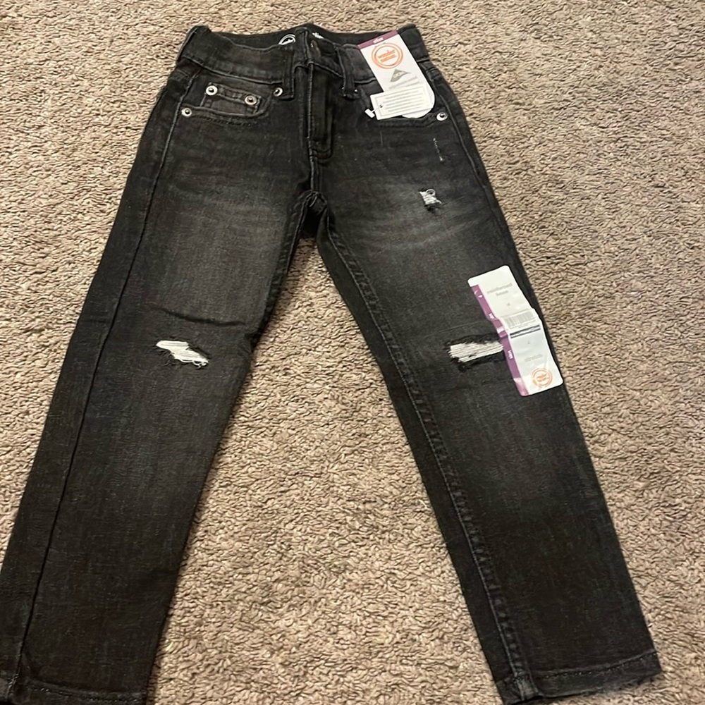 Black adjustable waist jeans